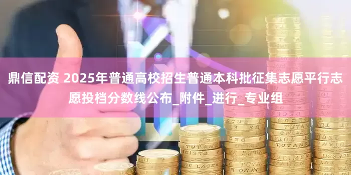 鼎信配资 2025年普通高校招生普通本科批征集志愿平行志愿投档分数线公布_附件_进行_专业组