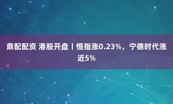 鼎配配资 港股开盘丨恒指涨0.23%，宁德时代涨近5%